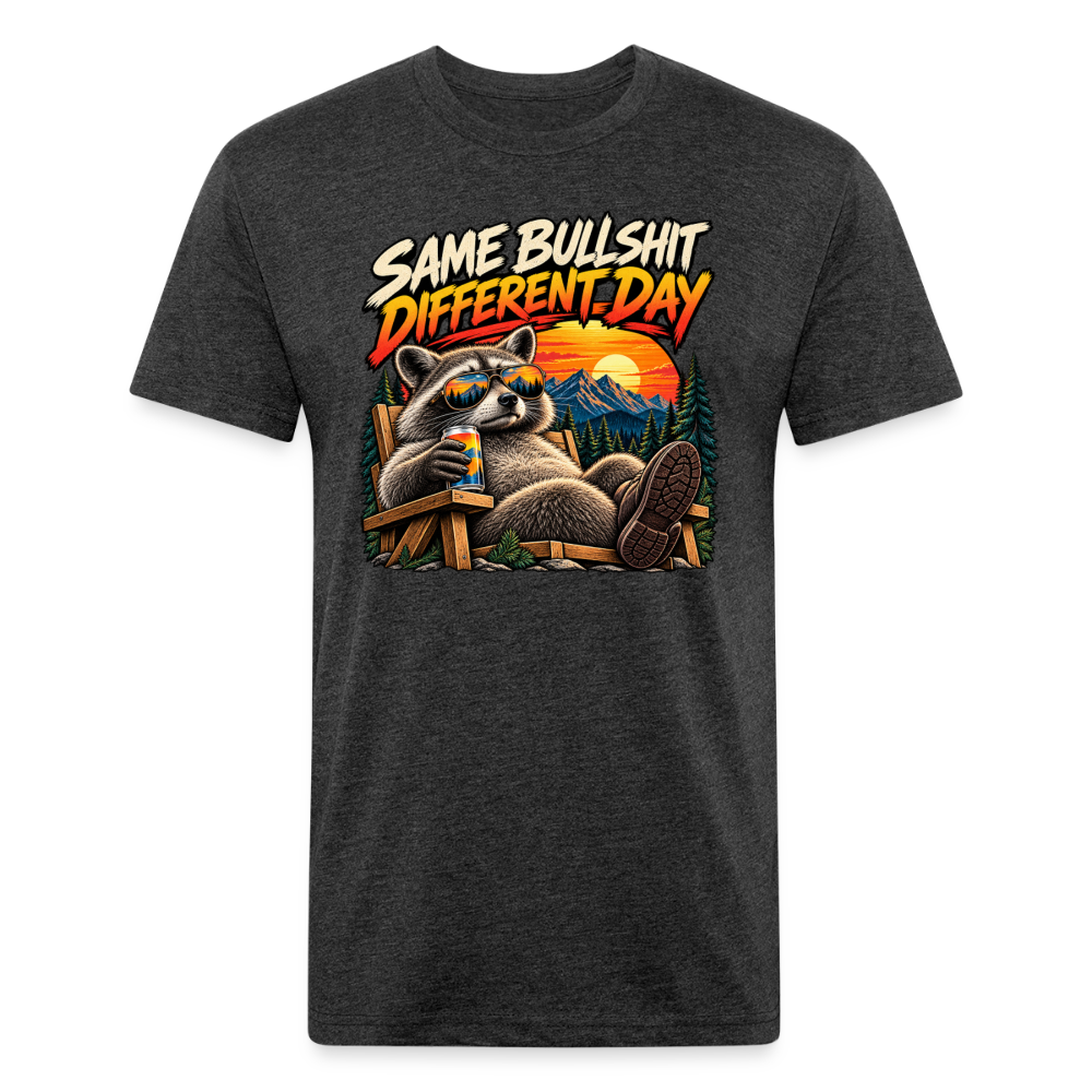 Same Bullshit Different Day – Men's Fitted Graphic T-Shirt - heather black