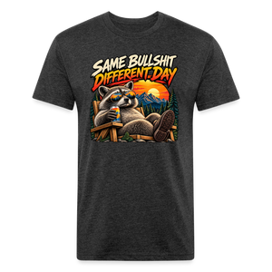 Same Bullshit Different Day – Men's Fitted Graphic T-Shirt - heather black