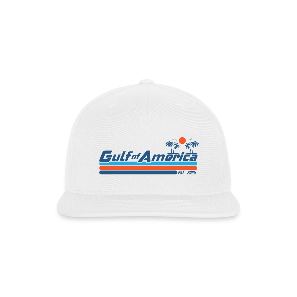 Gulf of America Snapback Baseball Cap - white