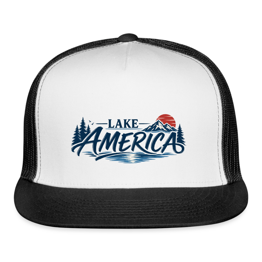 Lake America Trucker Hat - white/black