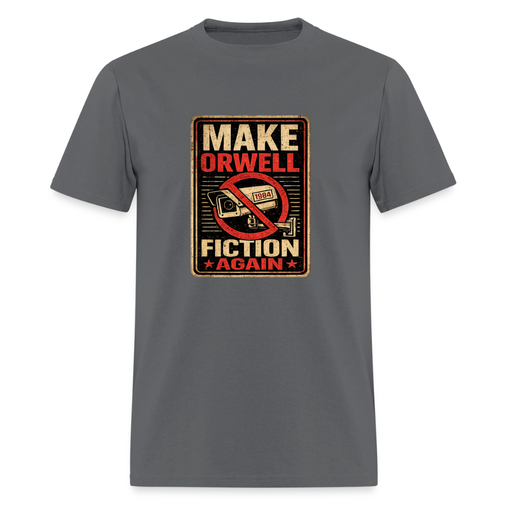 Make Orwell Fiction Again Men's T-Shirt - charcoal