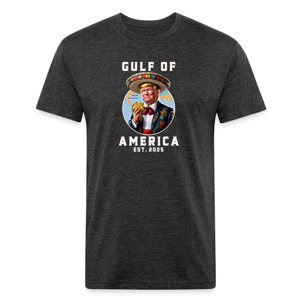 Gulf of America Funny Fitted Cotton/Poly T-Shirt by Next Level - heather black