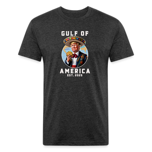 Gulf of America Funny Fitted Cotton/Poly T-Shirt by Next Level - heather black