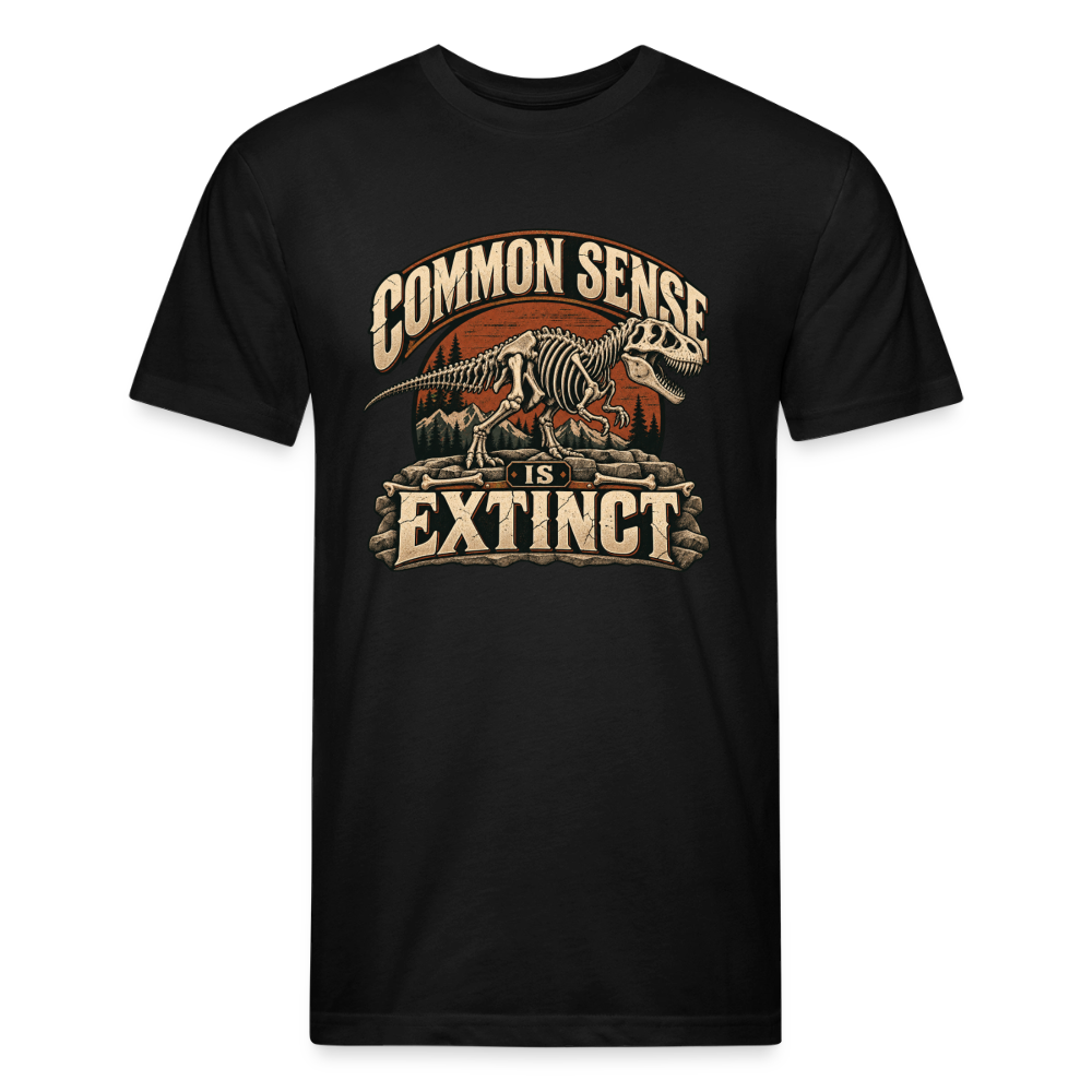 Common Sense Is Extinct – Men’s Fitted Graphic T-Shirt - black