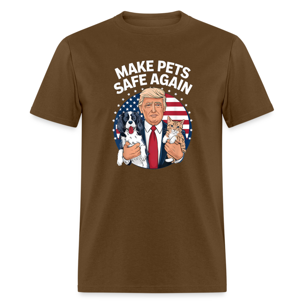 Make Pets Safe Again Trump Funny Classic T-Shirt - brown