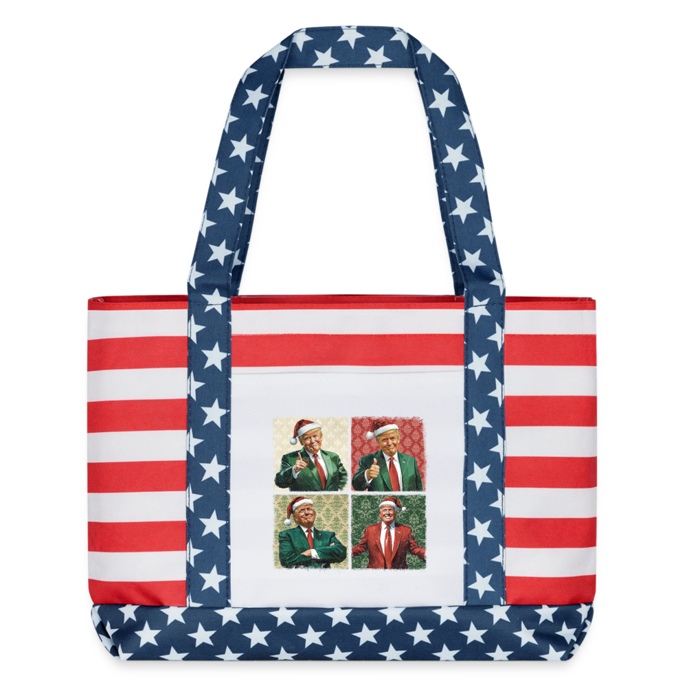 Trump Christmas Americana Tote Bag - red/white/blue 