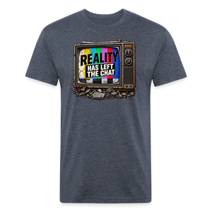 Reality Has Left the Chat – Men's Fitted Retro TV Graphic T-Shirt - heather navy