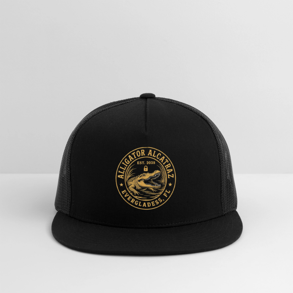 Alligator Alcatraz Trucker Hat - black/black