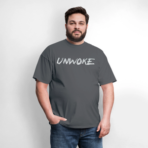 UNWOKE - Anti Woke Classic T-Shirt - charcoal