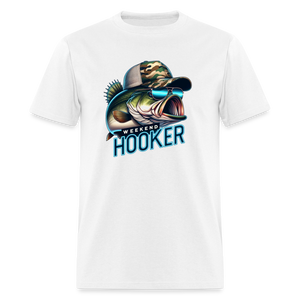 Weekend Hooker Funny Fishing Men's Classic T-Shirt - white