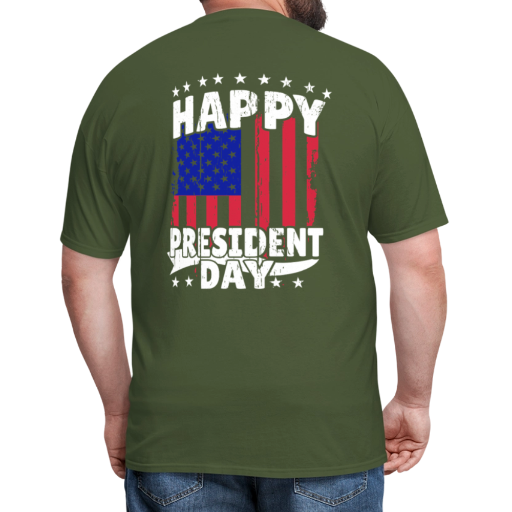 Happy President Day (Back Print) Unisex Classic T-Shirt - military green