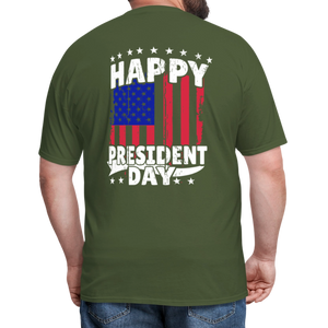 Happy President Day (Back Print) Unisex Classic T-Shirt - military green