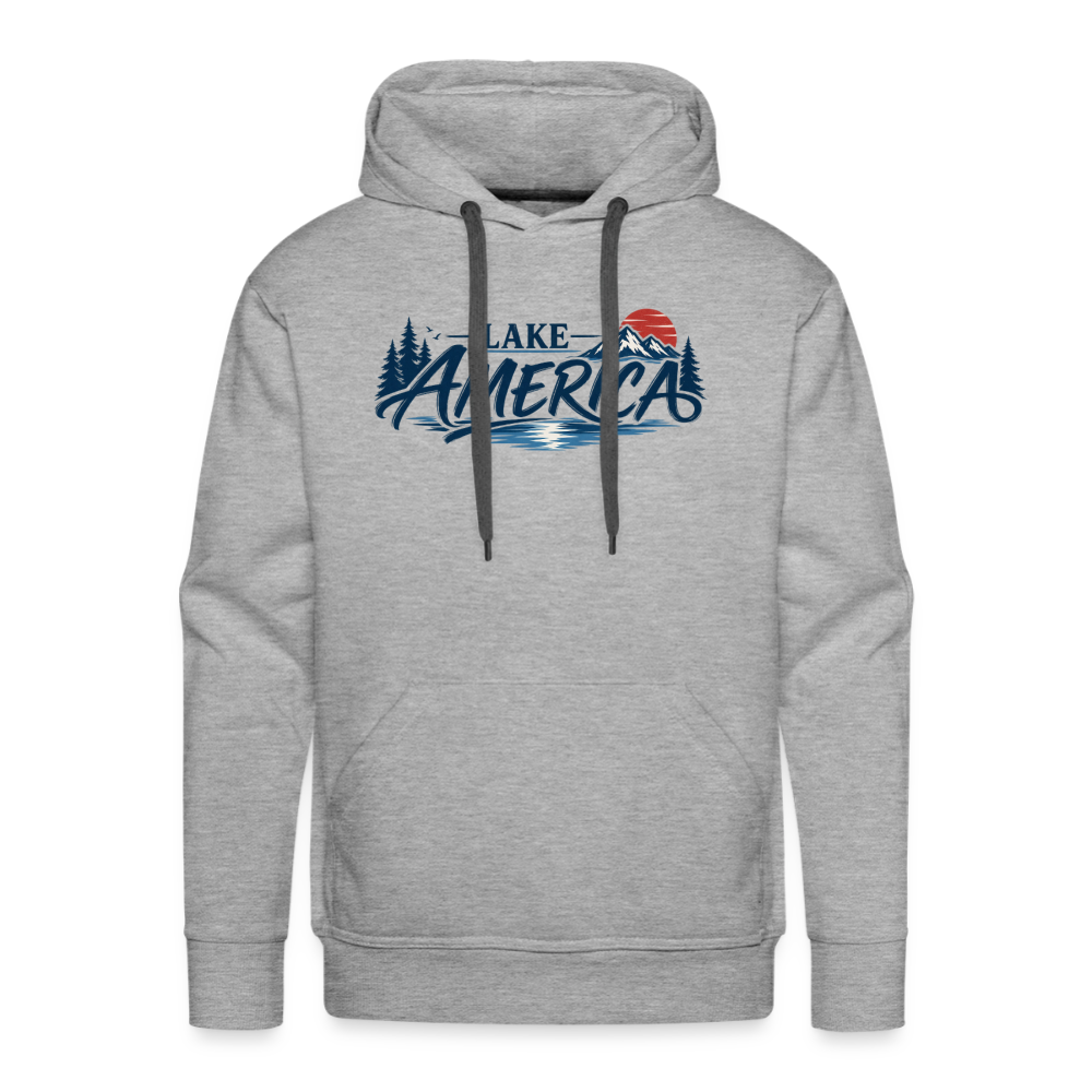 Lake America Men’s Premium Hoodie - heather grey