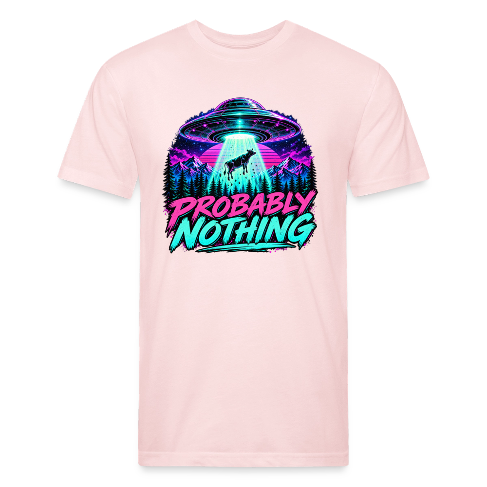 Probably Nothing UFO Alien Abduction – Men's Fitted Graphic T-Shirt - blush pink 