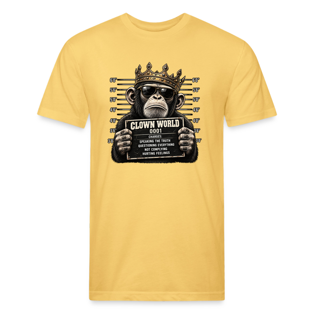 Clown World Mugshot – Men's Fitted Graphic T-Shirt - pastel yellow