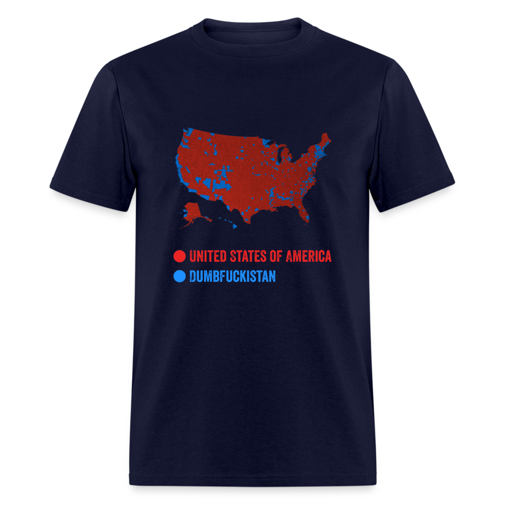 Election Map United States of America & Dumbfuckistan Funny Unisex Classic T-Shirt - navy