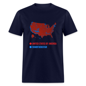 Election Map United States of America & Dumbfuckistan Funny Unisex Classic T-Shirt - navy