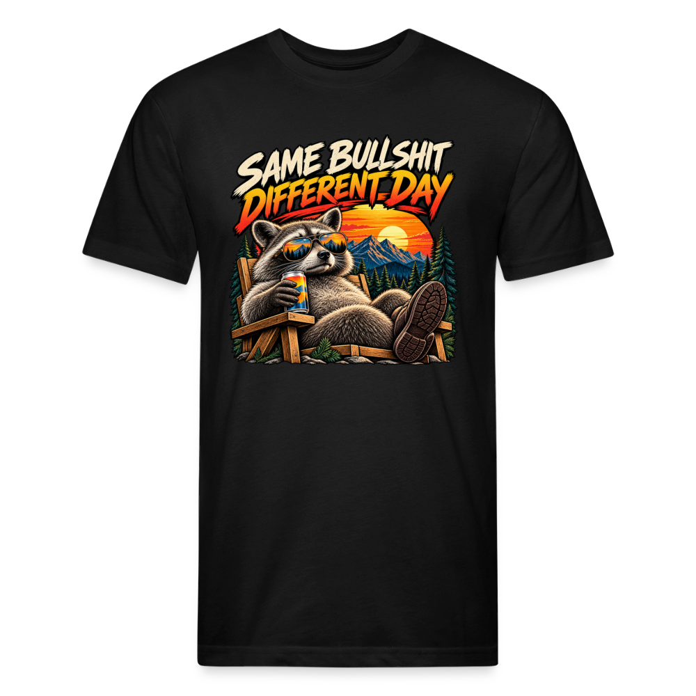 Same Bullshit Different Day – Men's Fitted Graphic T-Shirt - black