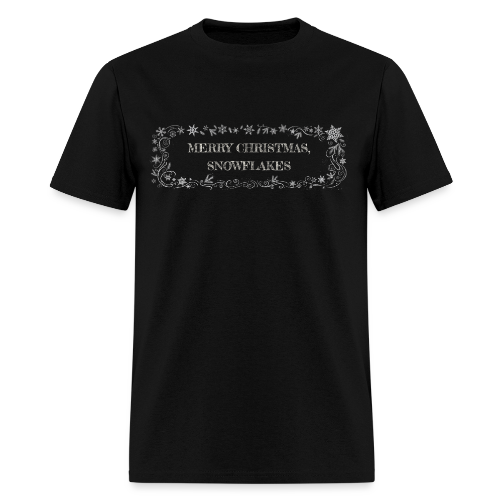 Merry Christmas, Snowflakes Classic T-Shirt - black