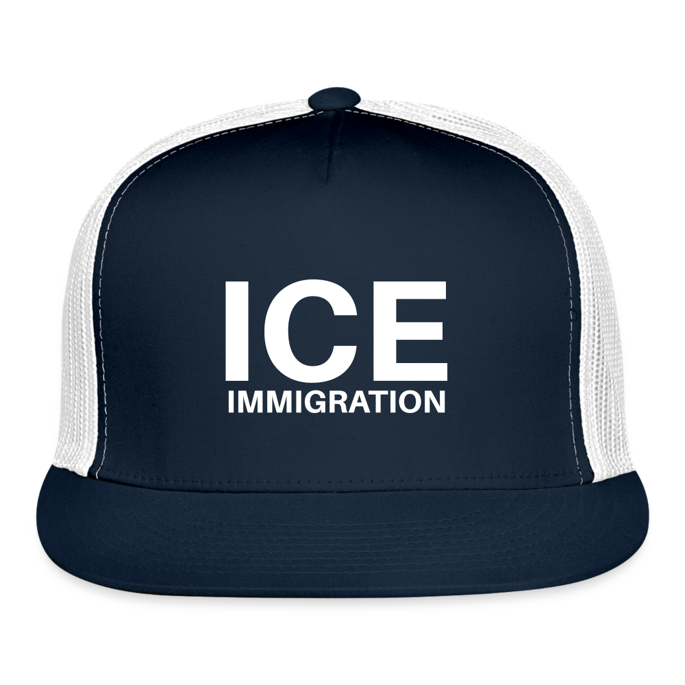 ICE Immigration Trucker Hat - navy/white