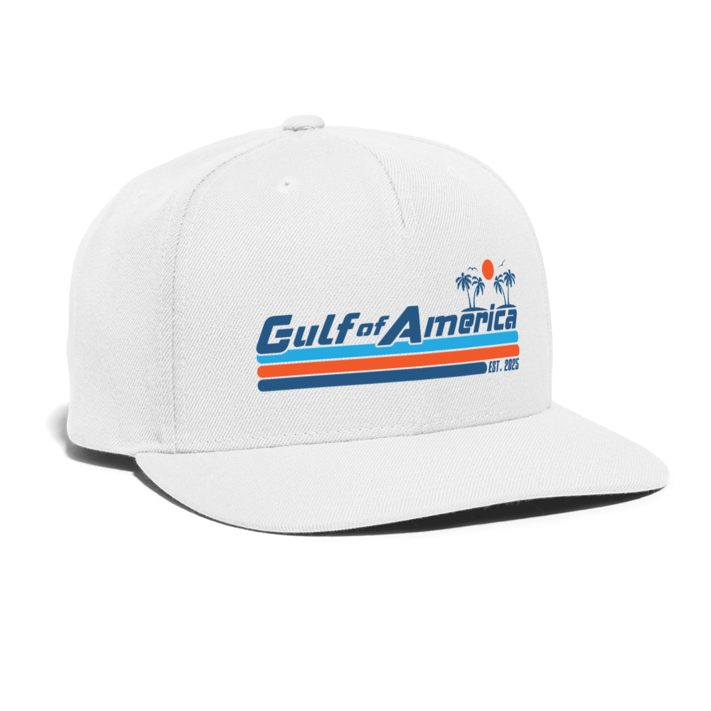 Gulf of America Snapback Baseball Cap - white