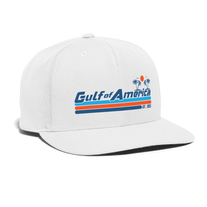 Gulf of America Snapback Baseball Cap - white