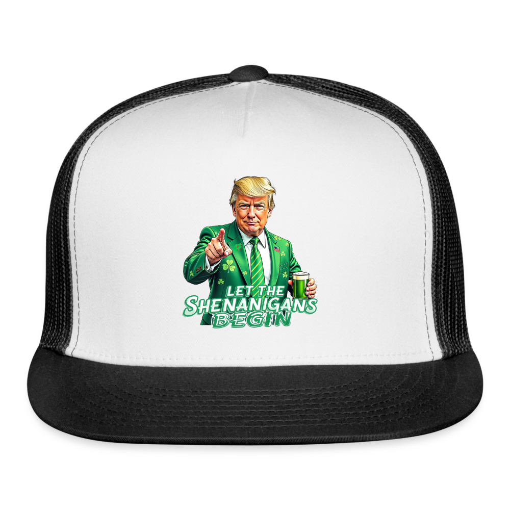 Let The Shenanigans Begin Trucker Hat - white/black