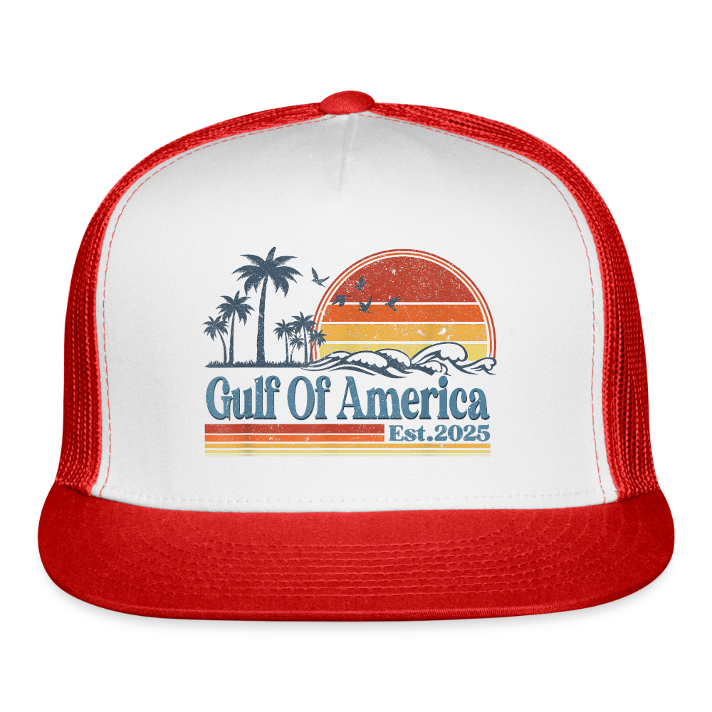 Gulf of America v2 Trucker Hat - white/red