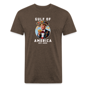 Gulf of America Funny Fitted Cotton/Poly T-Shirt by Next Level - heather espresso