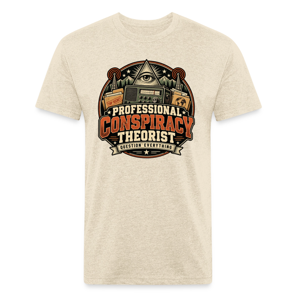 Professional Conspiracy Theorist – Men’s Fitted Graphic T-Shirt - heather cream