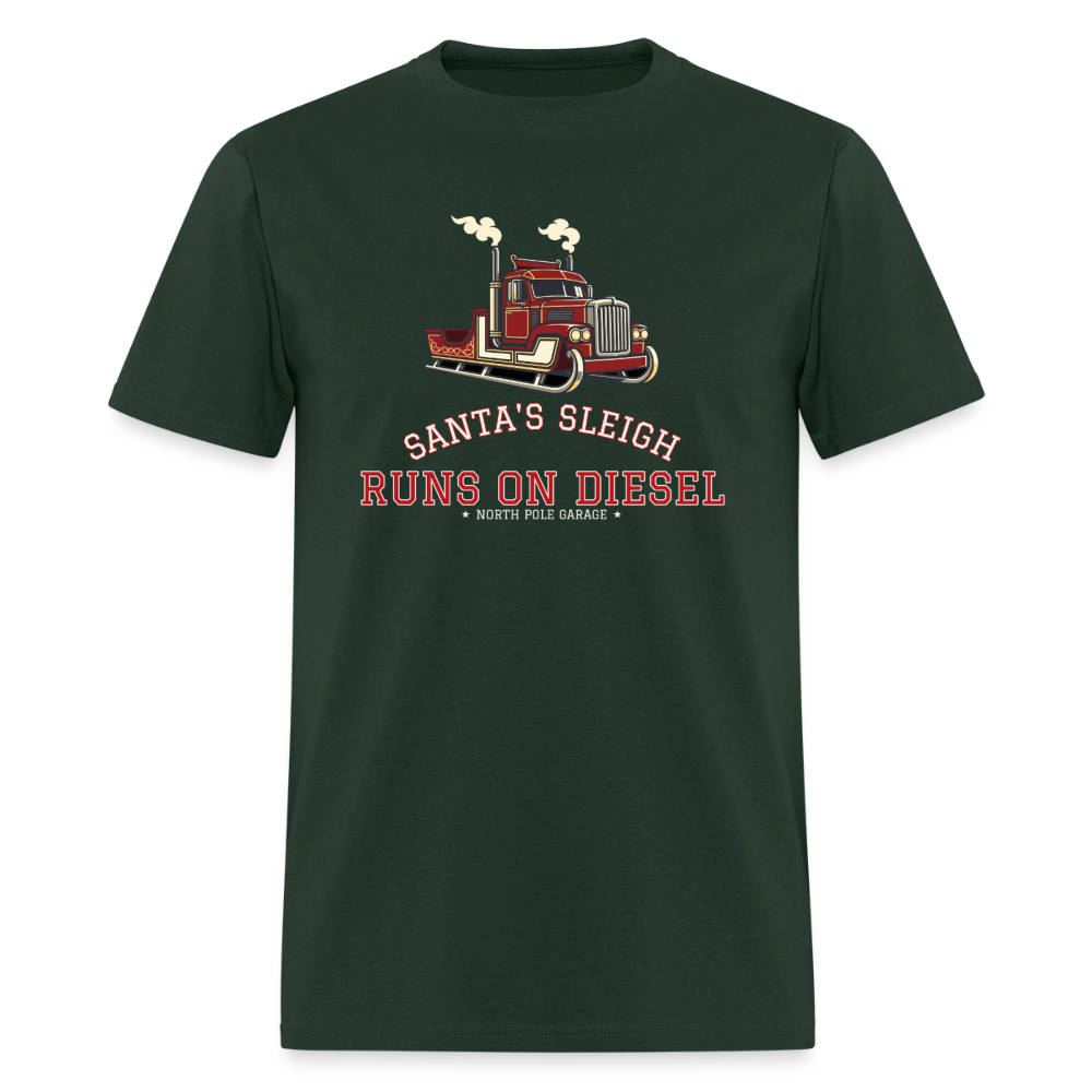 Santa’s Sleigh Runs on Diesel Classic T-Shirt - forest green