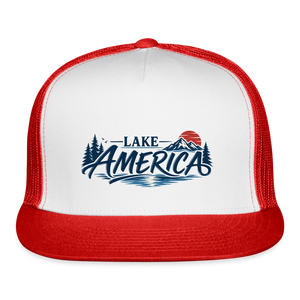 Lake America Trucker Hat - white/red