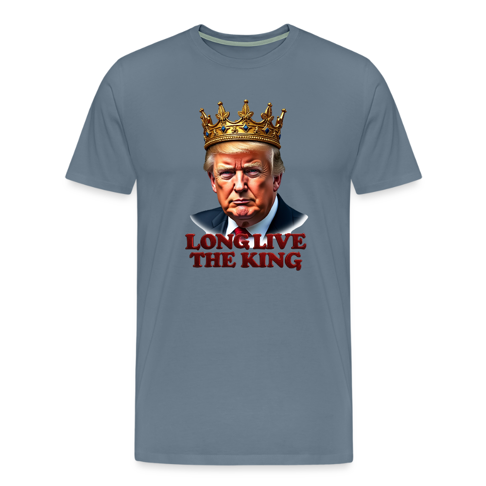 Donald Trump "Long Live The King" Men's Premium T-Shirt - steel blue
