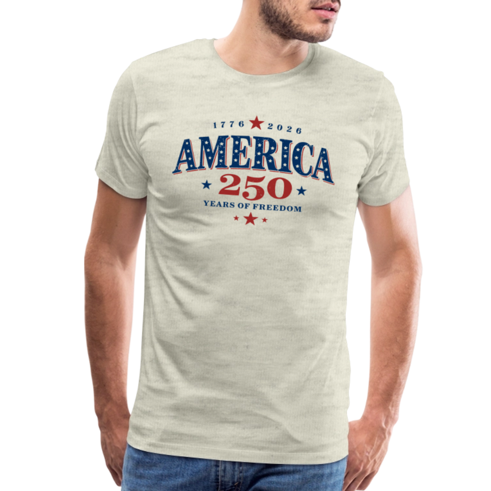 America 250 Years Freedom Retro Americana Men's Premium T-Shirt - heather oatmeal