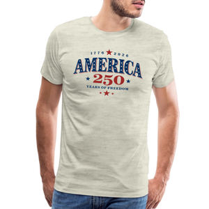 America 250 Years Freedom Retro Americana Men's Premium T-Shirt - heather oatmeal