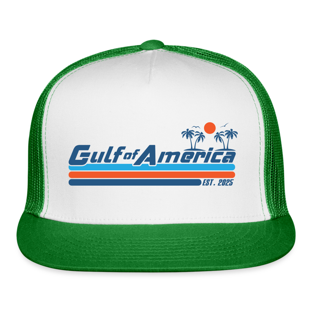 Gulf of America Trucker Hat - white/kelly green