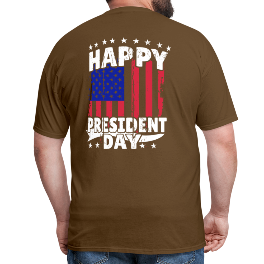 Happy President Day (Back Print) Unisex Classic T-Shirt - brown