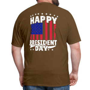 Happy President Day (Back Print) Unisex Classic T-Shirt - brown