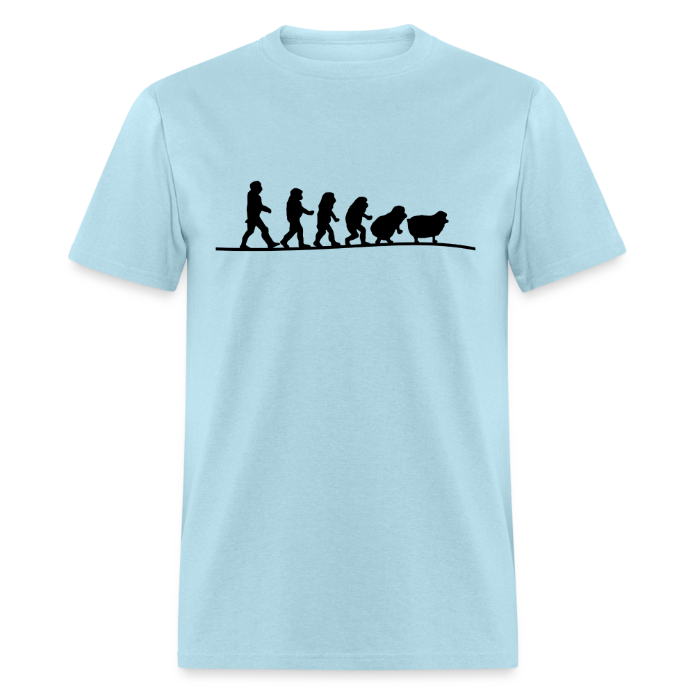 Human Evolution to Sheep Classic T-Shirt - powder blue