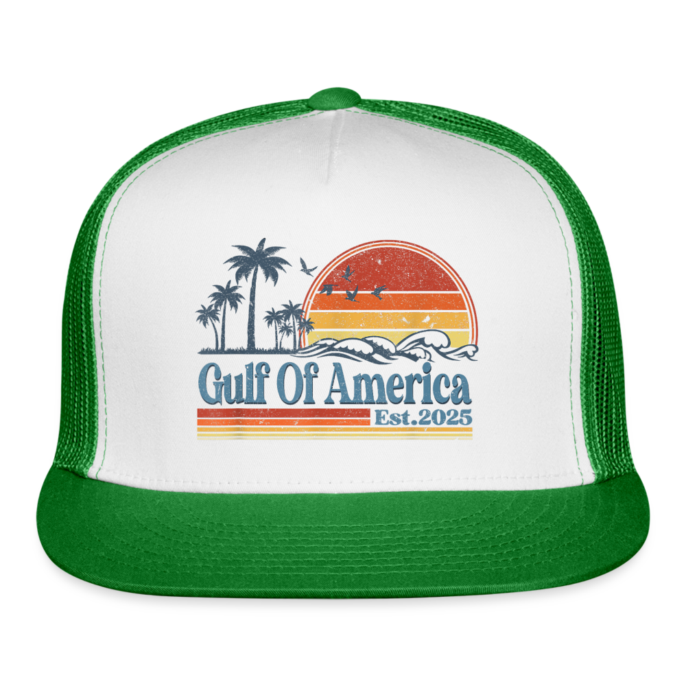 Gulf of America v2 Trucker Hat - white/kelly green