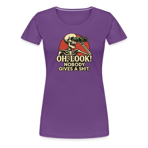 Oh Look Nobody Gives A Sh*t Women’s Premium T-Shirt - purple