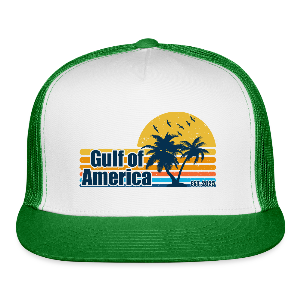 Gulf of America v3 Trucker Hat - white/kelly green