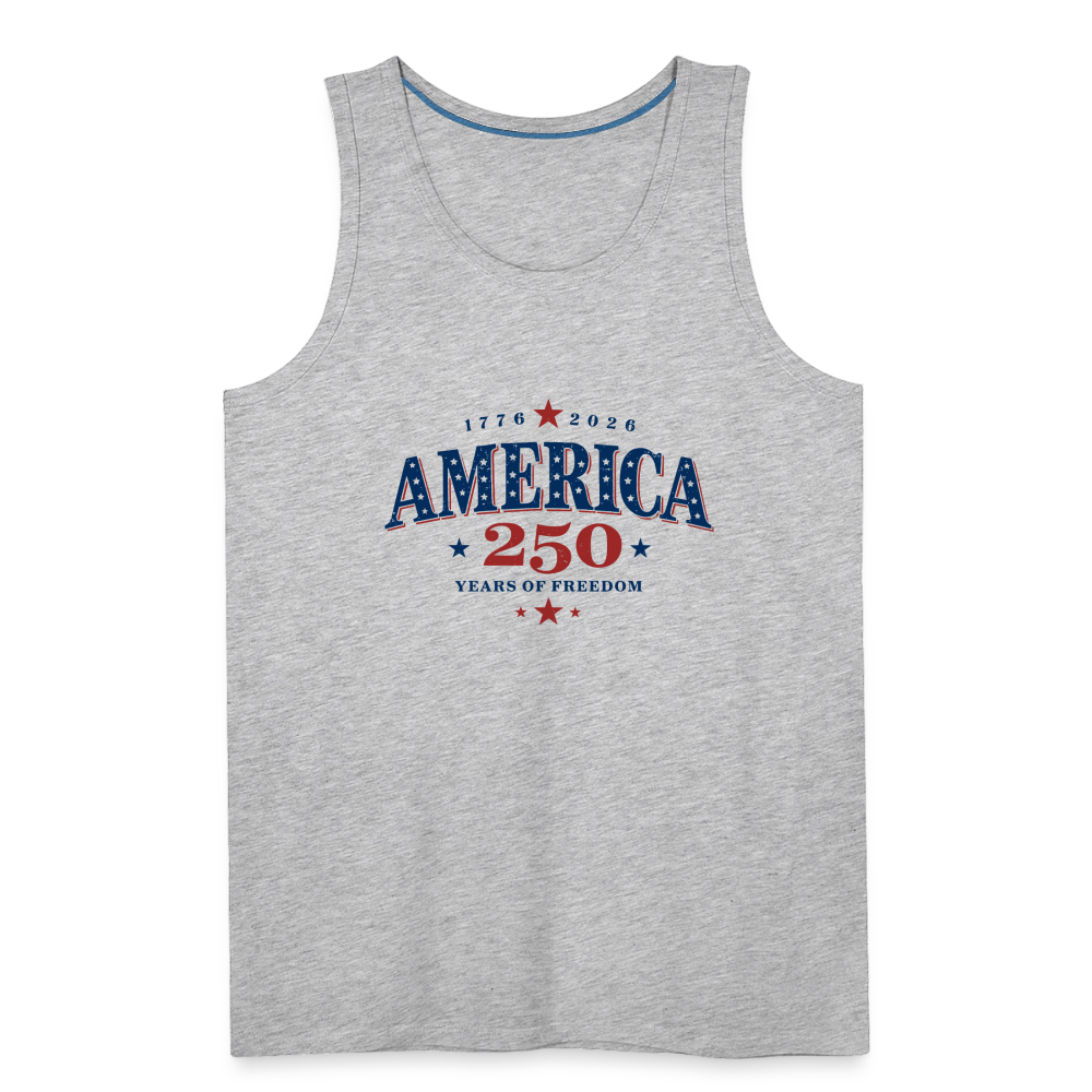 America 250 Years Freedom Retro Americana Graphic Men’s Premium Tank - heather gray