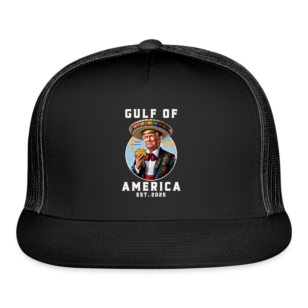 Gulf of America Funny Trucker Hat - black/black