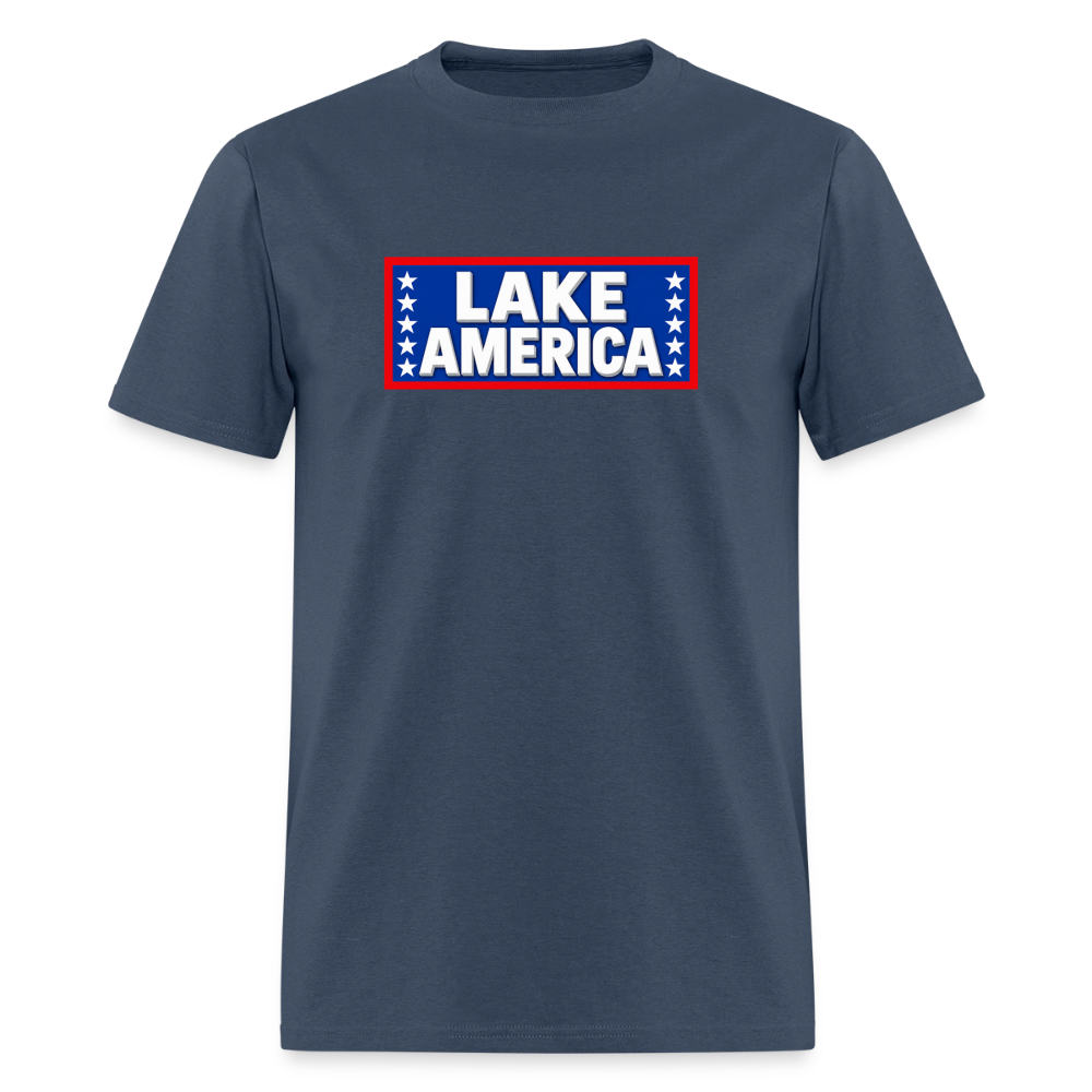 Lake America T-Shirt Men's T-Shirt -  blue dusk