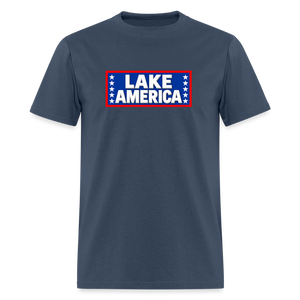 Lake America T-Shirt Men's T-Shirt -  blue dusk