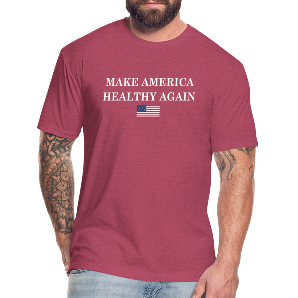 Make America Healthy Again Fitted Cotton/Poly T-Shirt by Next Level - heather burgundy