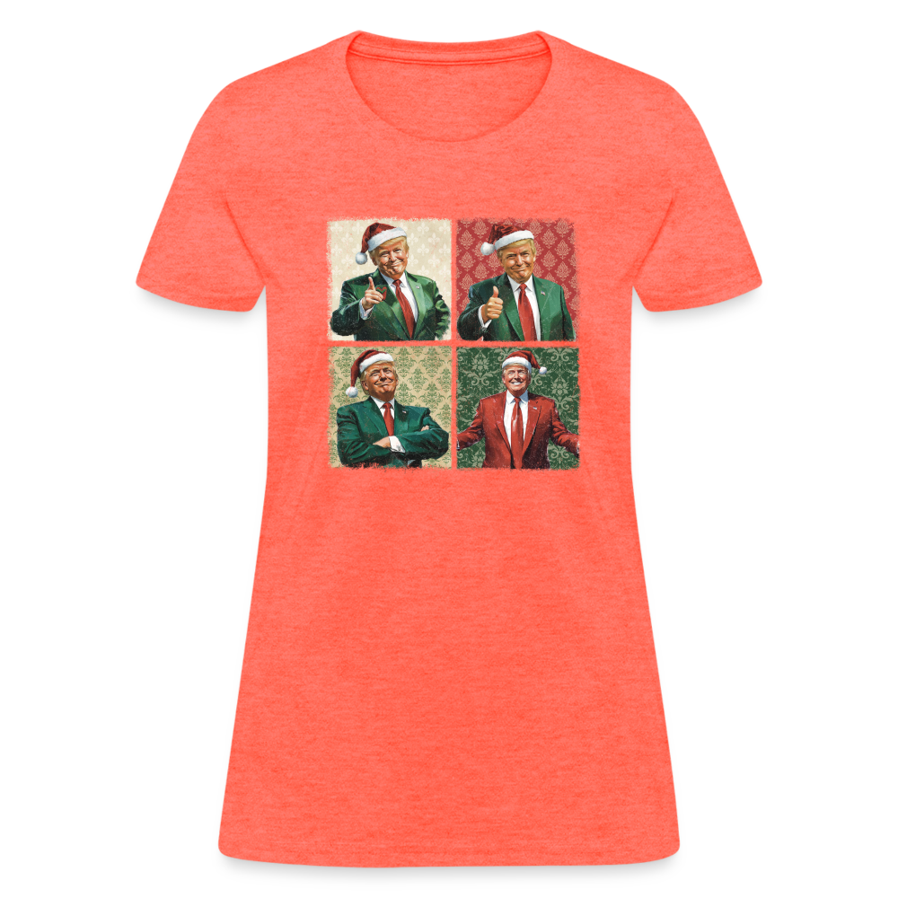 Trump Christmas Women's T-Shirt - heather coral