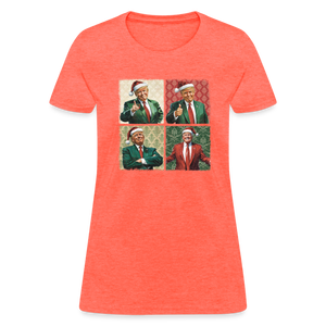 Trump Christmas Women's T-Shirt - heather coral