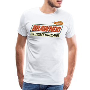 Brawndo - The Thirst Mutilator - It's Got Electrolytes Funny Men's Premium T-Shirt - white